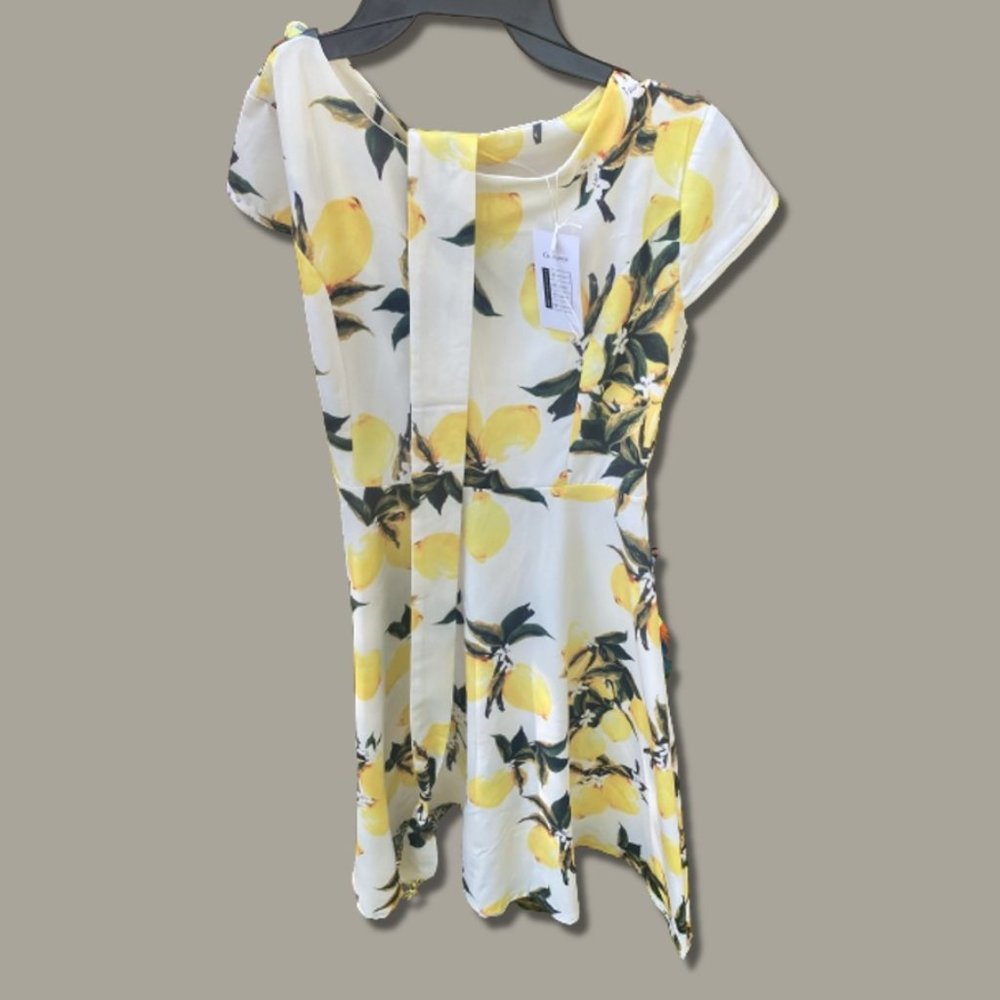 Gorgeous lemon dress with belt, new with tags